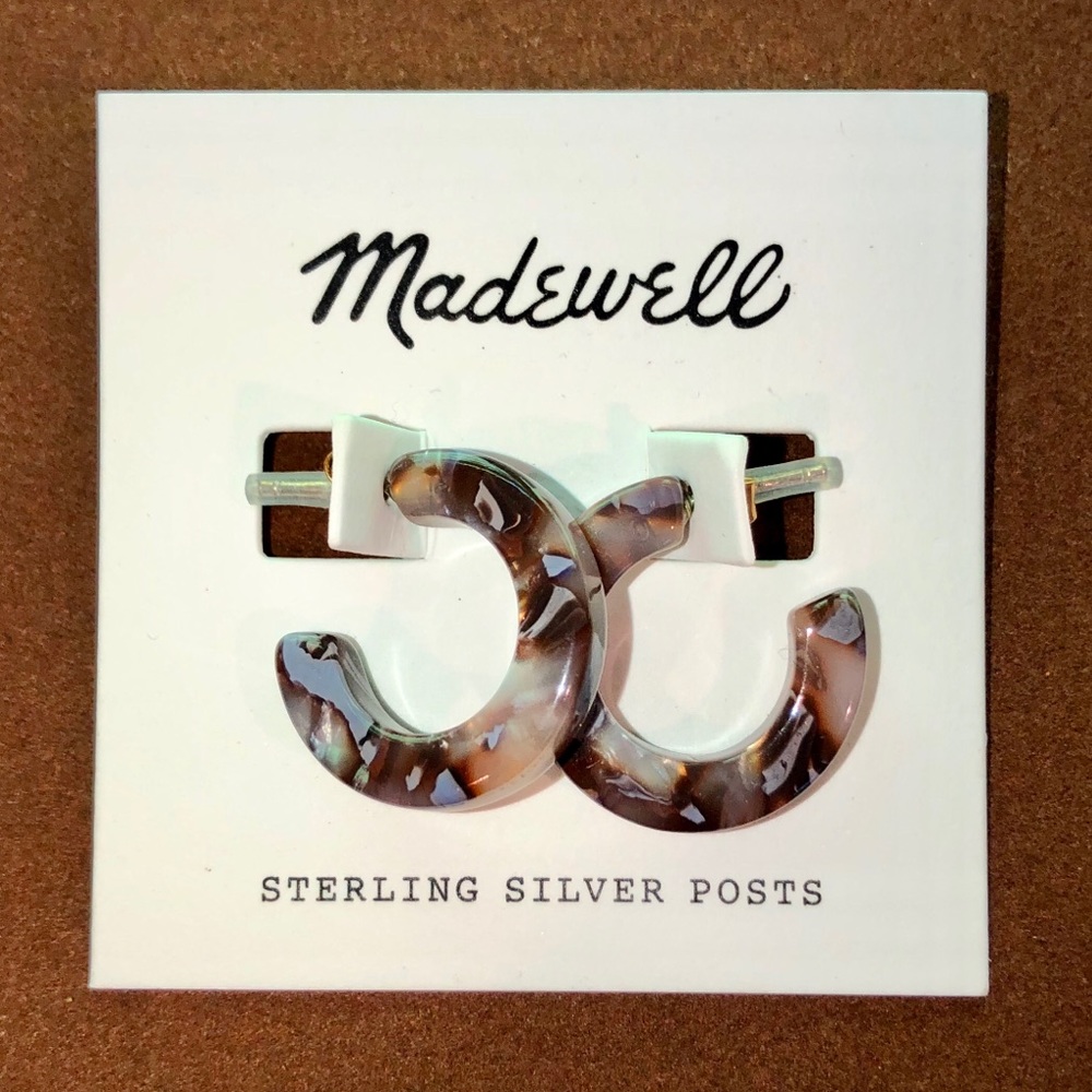 New Multicolor Tortoise MADEWELL Hoop Earrings